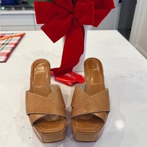 Christian Louboutin Brown Mules